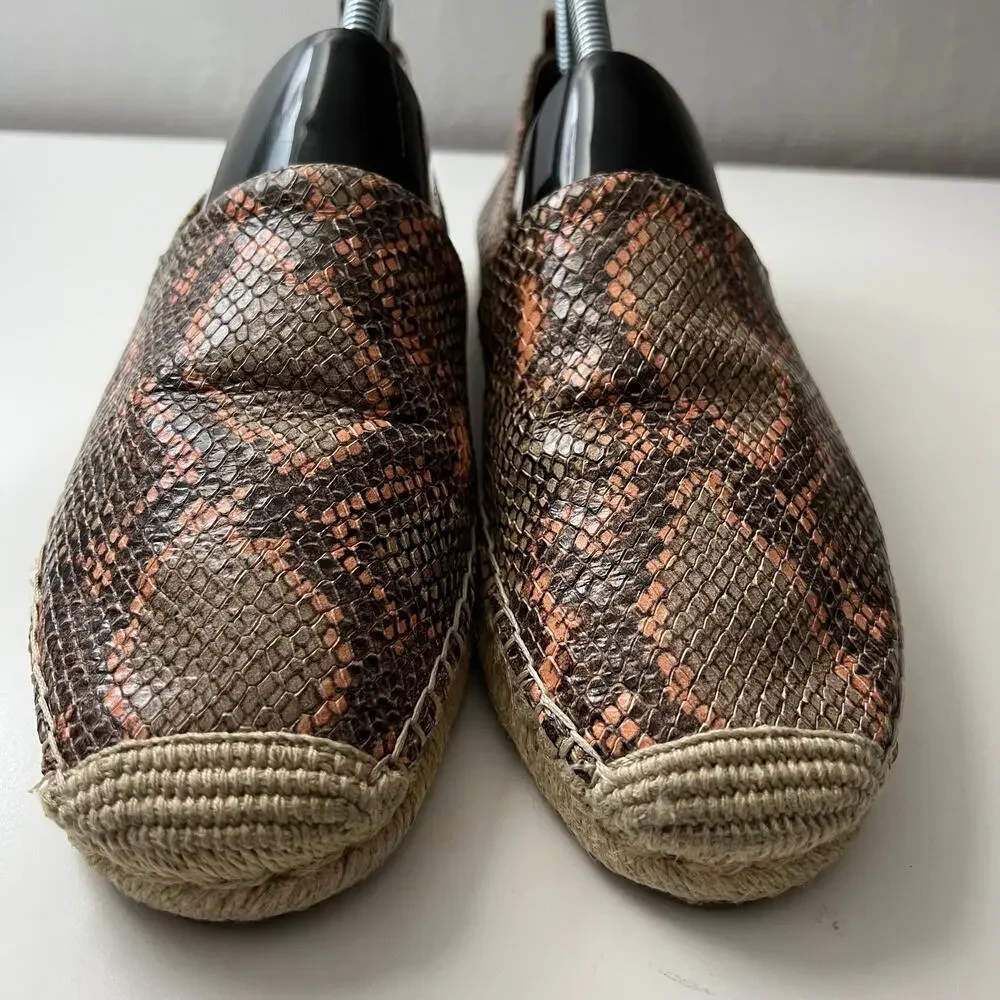 Sam Edelman Nude Pink Snake Khloe Slip On Espadrille Size 8.5 Vacation Summer